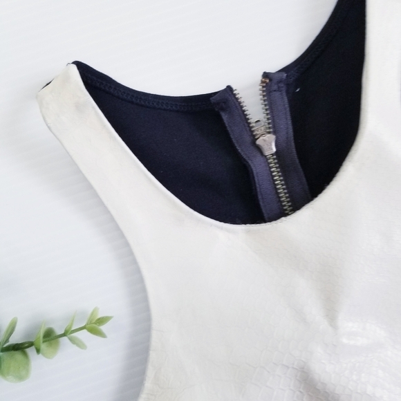 Mason X Michelle Mason Lambskin Leather Colorblock Phyton Embossed Tank dress - Picture 15 of 15